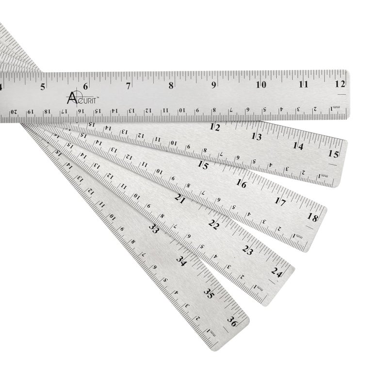 Acurit Stainless Steel 12 Inch Ruler Cork Back Measuring Ruler, Used for Drafting, Measuring, Drawing, Art - Image 4